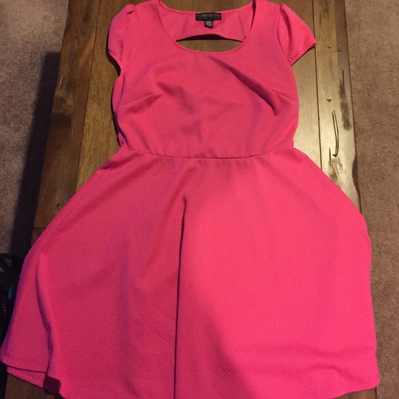 Pink Textured Skater Dress!