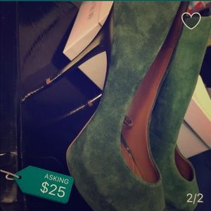 Olive green Gold heel Zara Heels