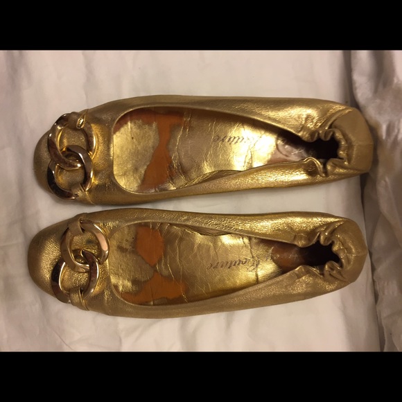 Juicy Couture Gold Ballet Flats