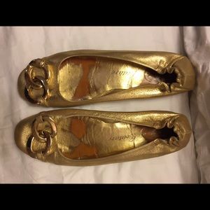 Juicy Couture Gold Ballet Flats