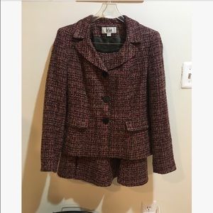 Two piece colored knit suit