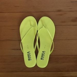 Rhea non-slip yellow flip flops.
