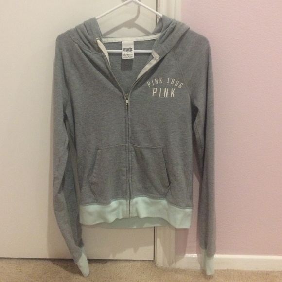 Grey Pink zip up hoodie