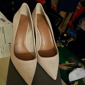 NEVER WORN only tries on Vince Camuto nude pumps
