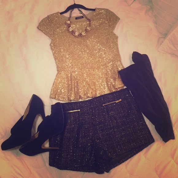 F21 fun shimmery short shorts