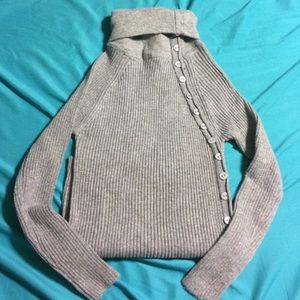 Buttoned turtle neck sweater