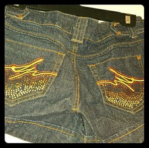 Bedazzled jean shirts