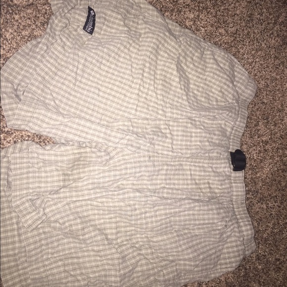 Columbia Mesh-Lined Shorts. Plaid patterned