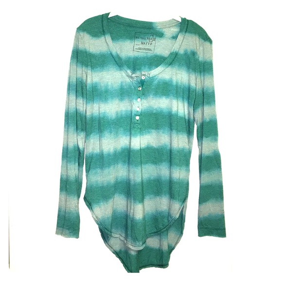 Free people tie dyed long sleeve cotton tunic top - Picture 1 of 4