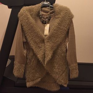 Plus Size Furry Winter Cardigan NWT