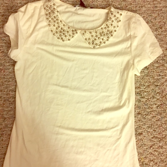 Peter Pan collar white blouse