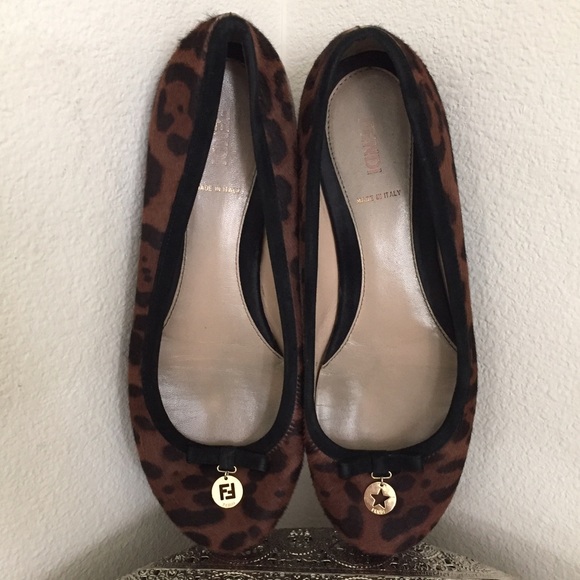 Fendi Leopard Pony hair Flats