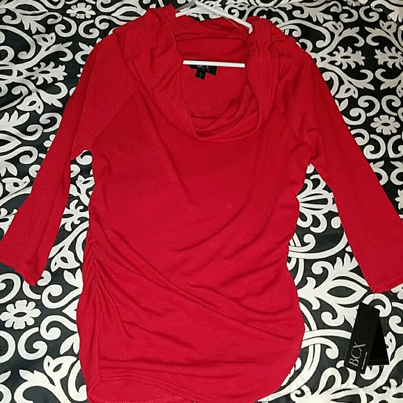 Cute Red Scoop Neck Sweater