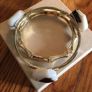 Gold & Stone Bangle Set