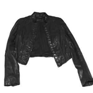 All Saints Cropped Leather Jacket