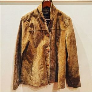 Tan 100% Suede a|wear Jacket 4 button EU12/US8