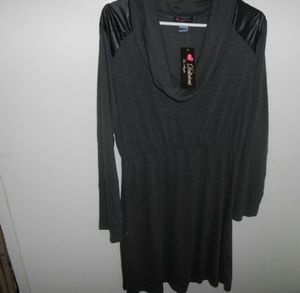 Mock turtle neck sweater dress