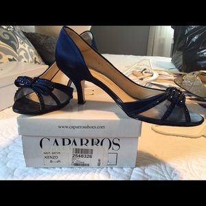 Navy blue evening shoes