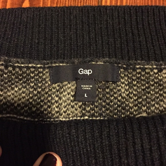 SOLD Grey & navy leopard print sweater - Picture 4 of 4