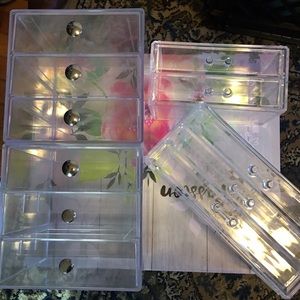 Set of 4 acrylic makeup storage drawers
