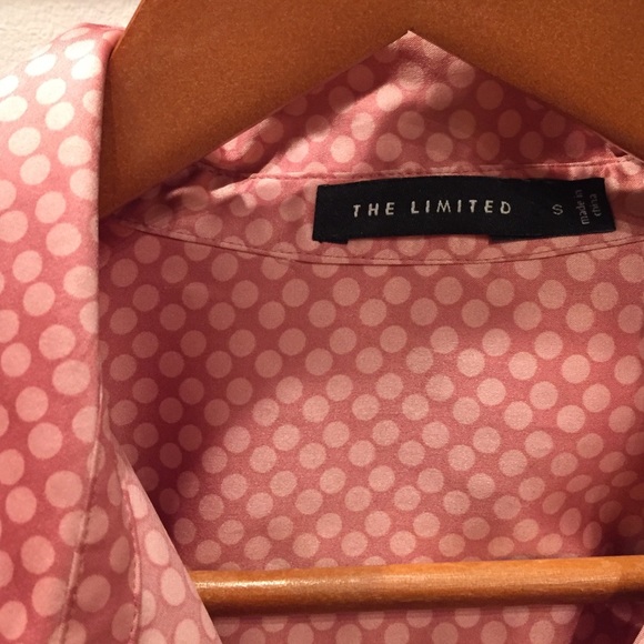 Silky Pink polka dot Button Down The Limited Small - Picture 3 of 4