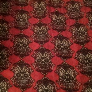 Red Sugar Skull Infinity Scarf