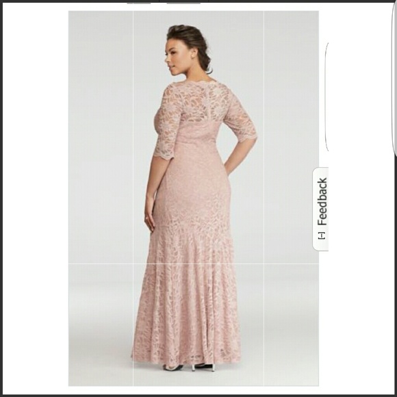 Illusion Glitter Lace Long Mermaid Dress - Picture 2 of 2