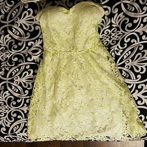 Super Cute Neon Strapless Mini Dress