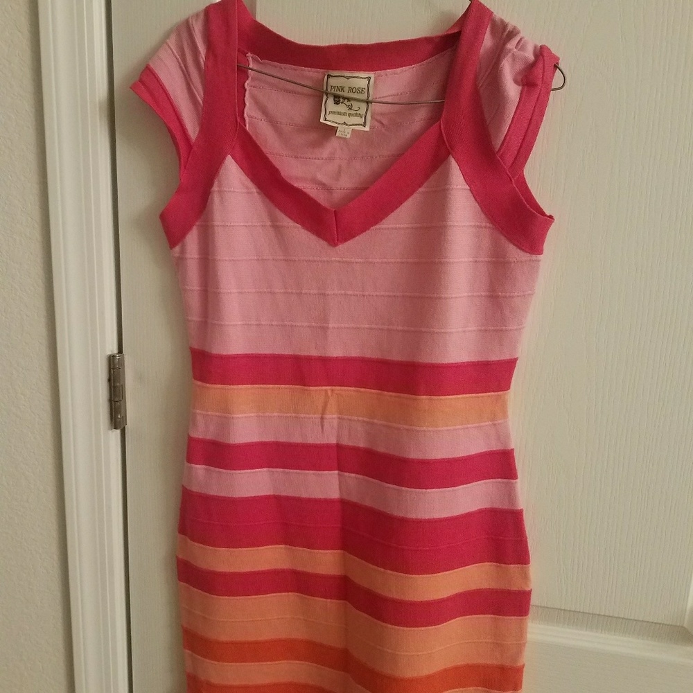 Beautiful dress pink orange and soft pink