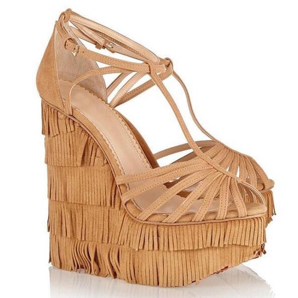 609-APONI 6 Fringe High Top Heels Platforms