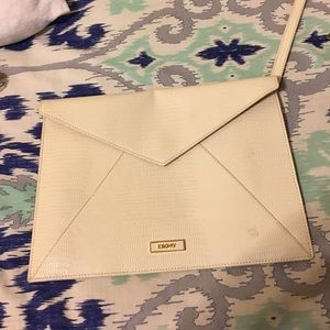 Snakeskin white envelope clutch