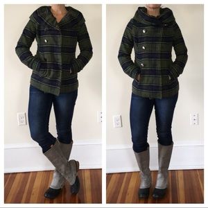 Urban Outfitters BDG plaid shawl collar peacoat