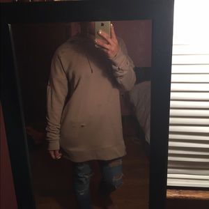 Nude hoodie with little rips