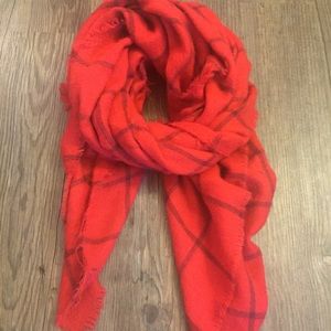 Zara red and black blanket scarf