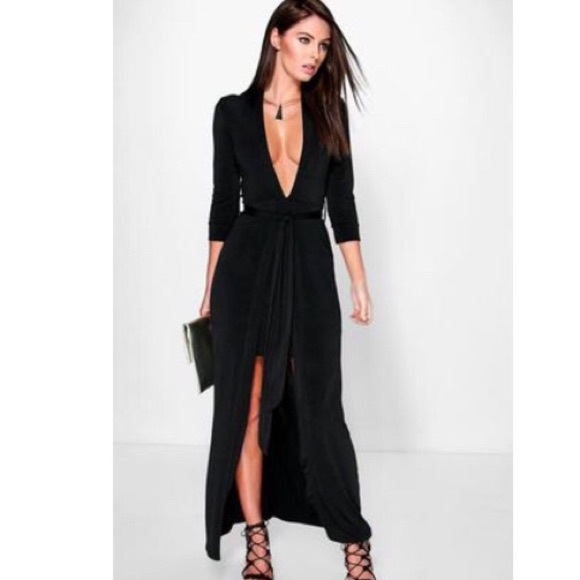 Double Layer Tie Front maxi dress