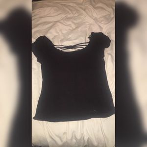 Black Detailed Back Top💖