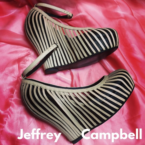 Jeffrey Campbell "So Crazy" White Wedge Platform