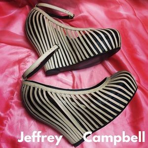 Jeffrey Campbell "So Crazy" White Wedge Platform
