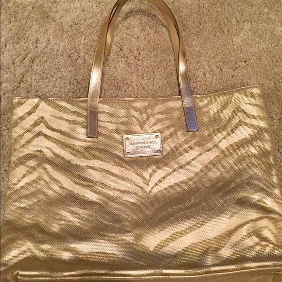 Michael Kors Gold Zebra Print Tote