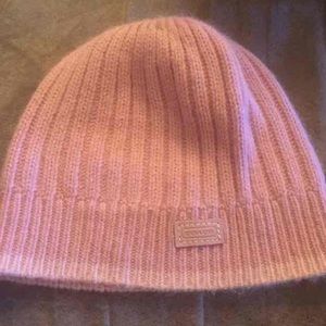Coach pink beanie