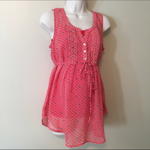 Motherhood maternity sheer red top