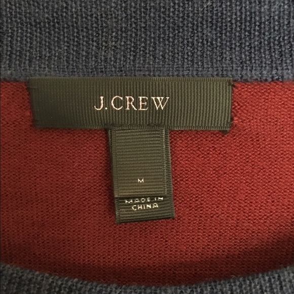 JCrew Maroon & Blue Polka Dot 3/4 Sleeve Sweater - Picture 3 of 4