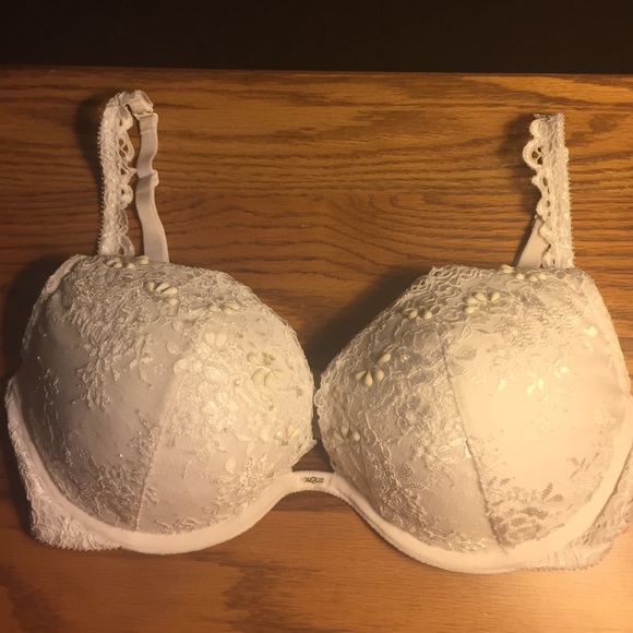 White sequin laced VS bra