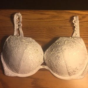 White sequin laced VS bra