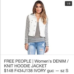 Free People denim/knit Hoodie