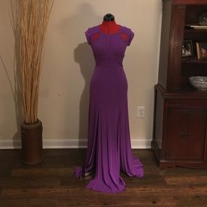 BCBG MaxAzria Purple Gown with Cutouts