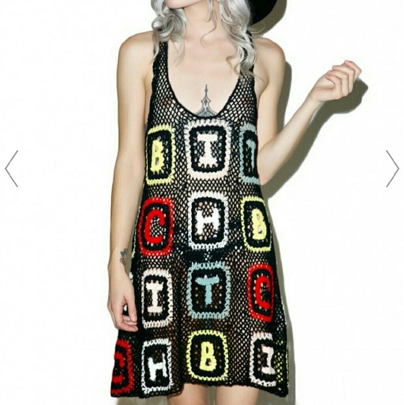 NWT Wildfox Bitch Crochet Dress/cover up - Picture 1 of 4