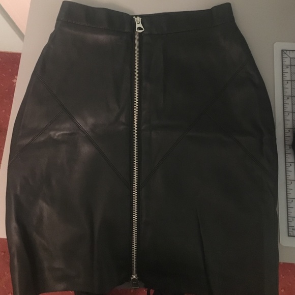 Leather black skirt