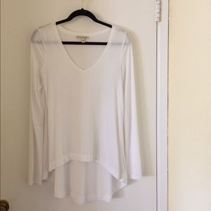 White high-low long sleeve