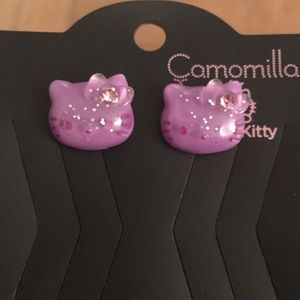 Camomilla for Hello Kitty glitter earrings purple